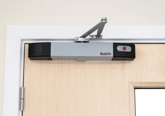 Agrippa Fire Door Closer, Silver